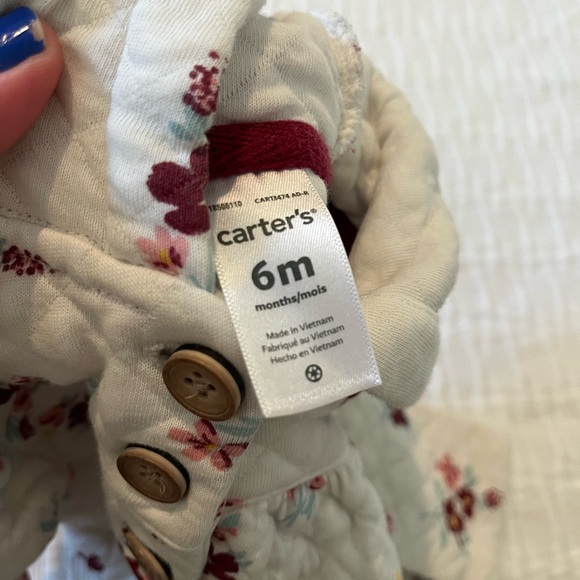 Carter's Pink and Cream Puffer Jacket Floral Design - Picture 4 of 4